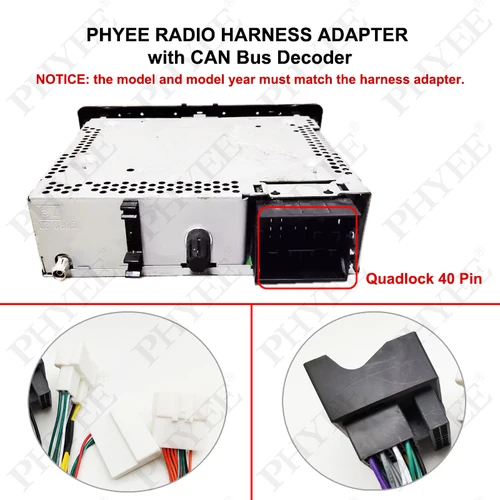 Imagen 2 del producto Arnés decodificador de bus CAN Quadlock, retención SWC, adaptador Android P&P de 16 pines, para Renault Megane Mk3 Scenic 3 Fluence 2009-2015