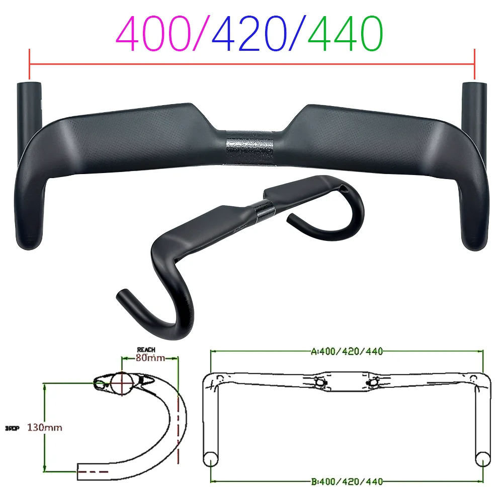 EC90 Carbon Fiber Road Bicycle Handlebars Mountain Bike Handlebar Aerodynamic Ultra Light Reduces Bicycle Part 31.8MM Matte 2020