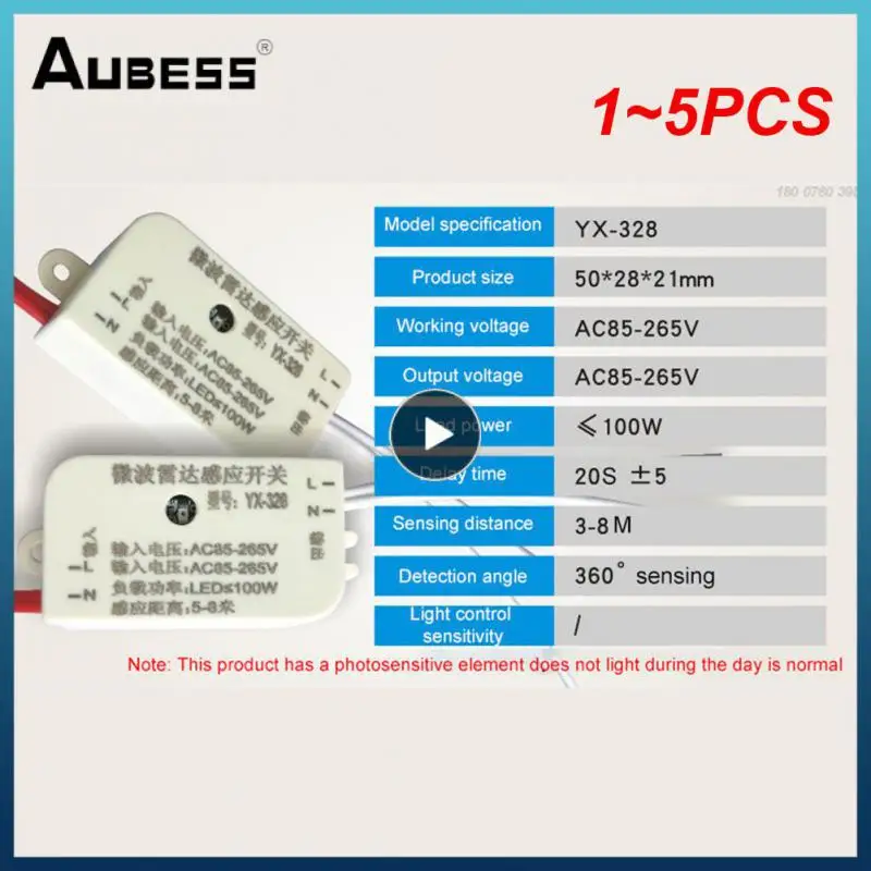 1 ~ 5 Stuks Menselijk Lichaam Sensor Verstelbare Led Nachtlichtsensor Schakelaar Pir Infrarood Menselijk Lichaam Bewegingssensor Detector