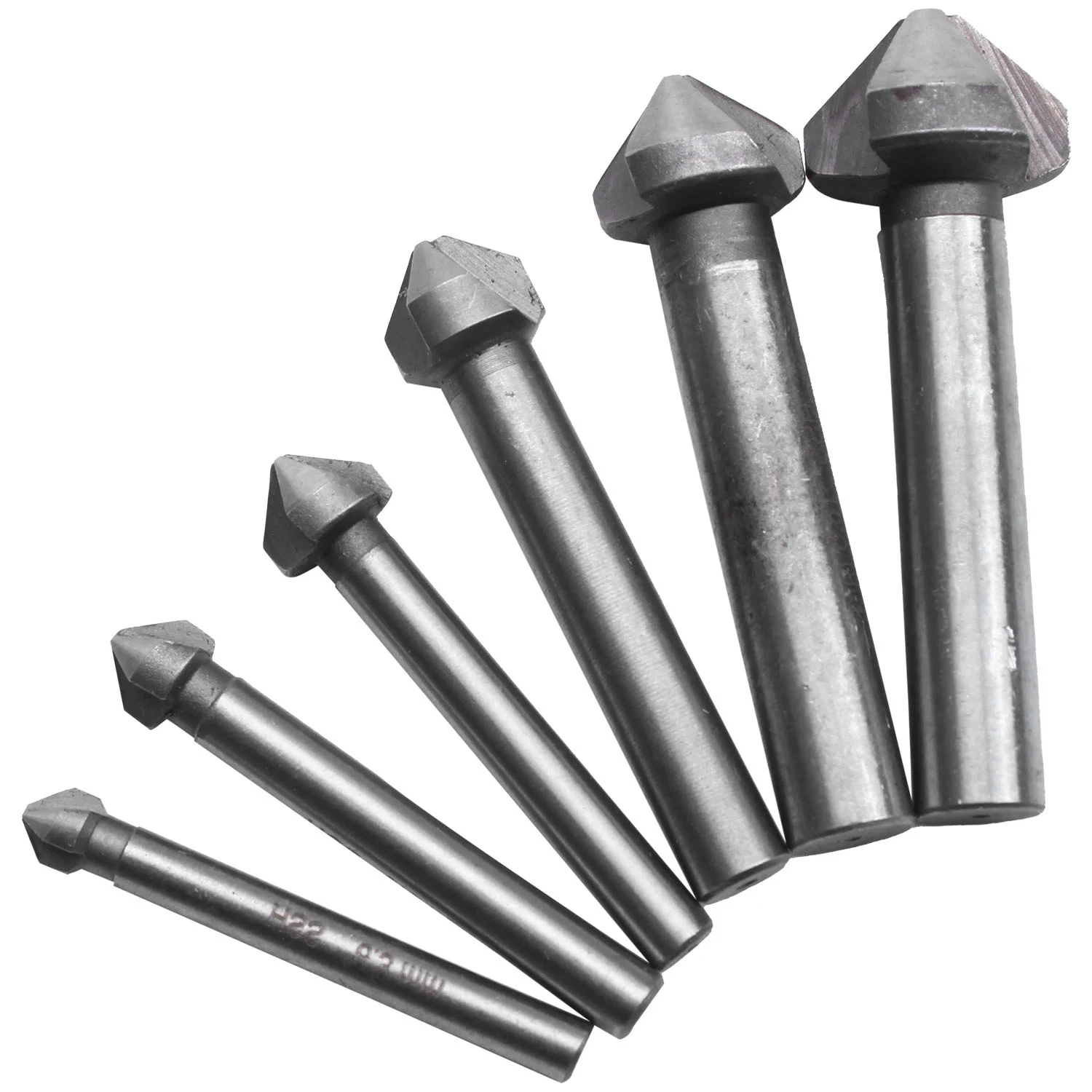 

Round Shank 6Pcs/Set 3 Flute Three Edge Chamfer Chamfering End Mill Cutter Countersink Drill Bit
