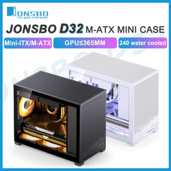 JONSBO D32 MATX Case Side Transparent Desktop MINI CaseSupport Back Insertion Of MATX Motherboard 240 Water Cooling