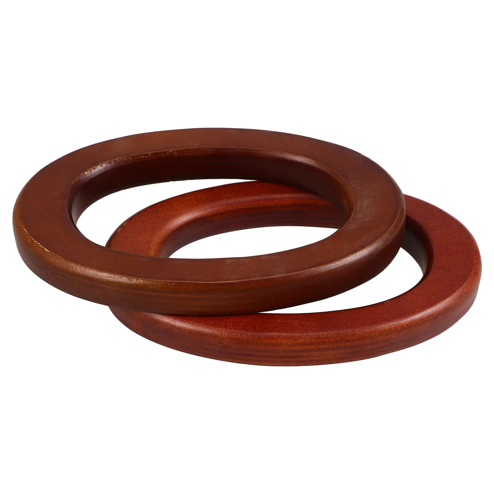 

2Pcs Solid Wood Oval Handles Slot Decorative Bag Handles Replacement for Handmade Purses DIY Accessories Bags Ring