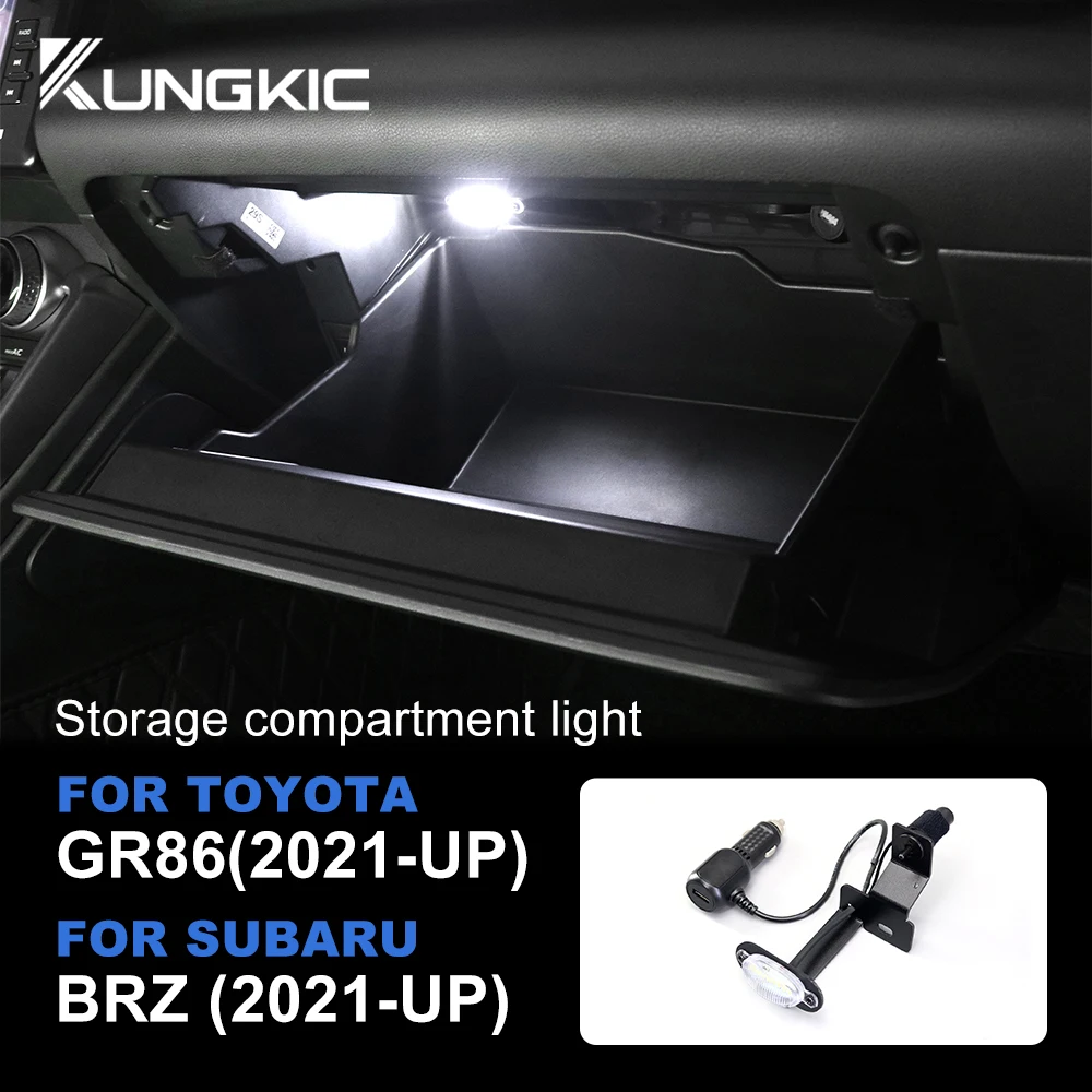 

KUNGKIC RHD LHD Light для Subaru BRZ Toyota GR86 2021 2022 2023 2024, автомобильный светодиодный перчаточный ящик, багажник, белый, синий, лампа для интерьера