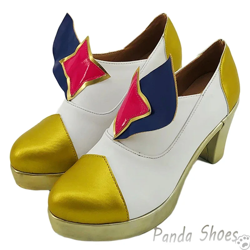 LOL Ahri Cosplay Shoes Anime Game League of Legends Cos Golden Boot Fox Ahri Cosplay Costume Prop Shoes for Halloween Party