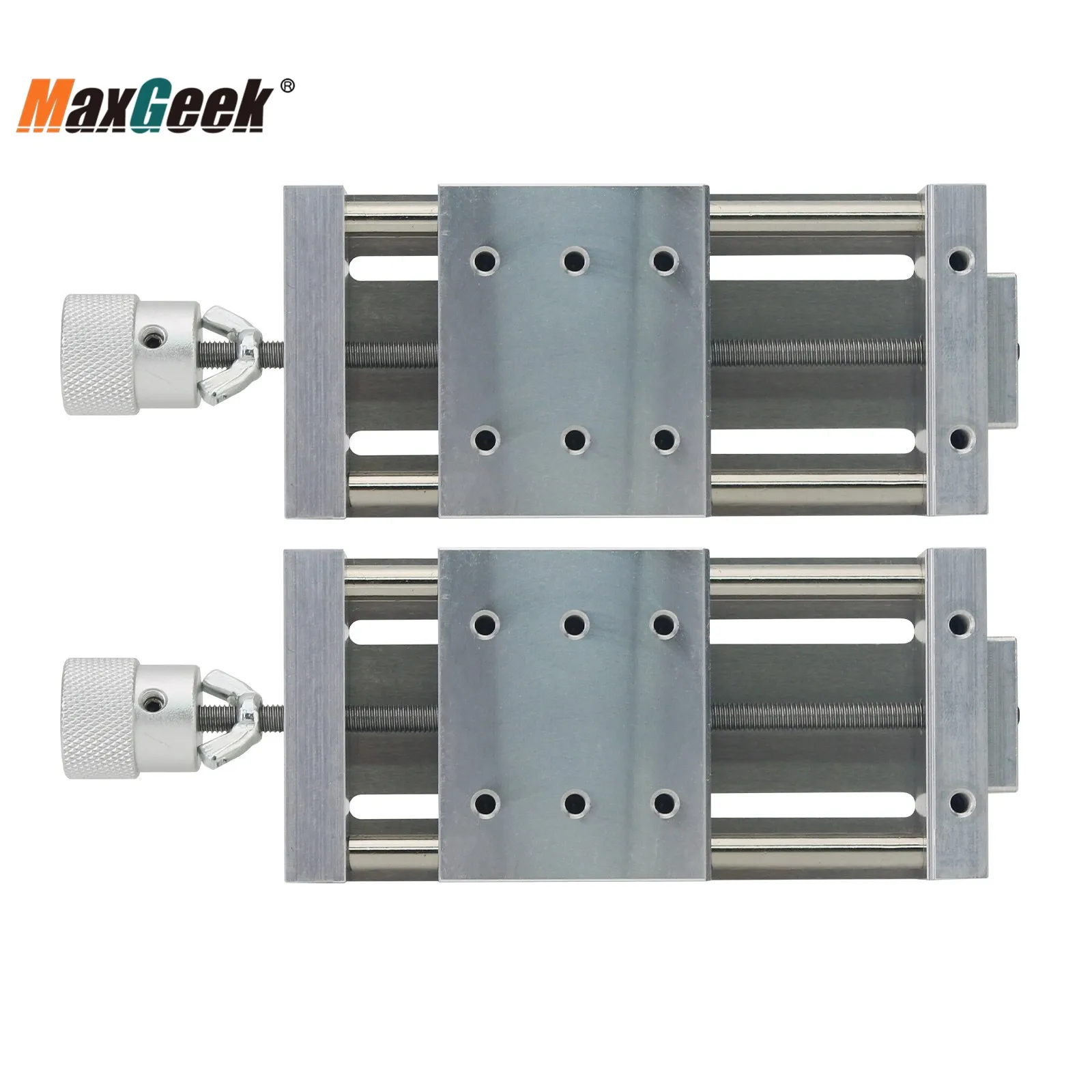 Maxgeek Precision Cross Mini Manueller Schiebetisch Linearschiene X/Y-Achsenplattform + B-Klemme für die CNC-Verarbeitung digitaler Steuerung