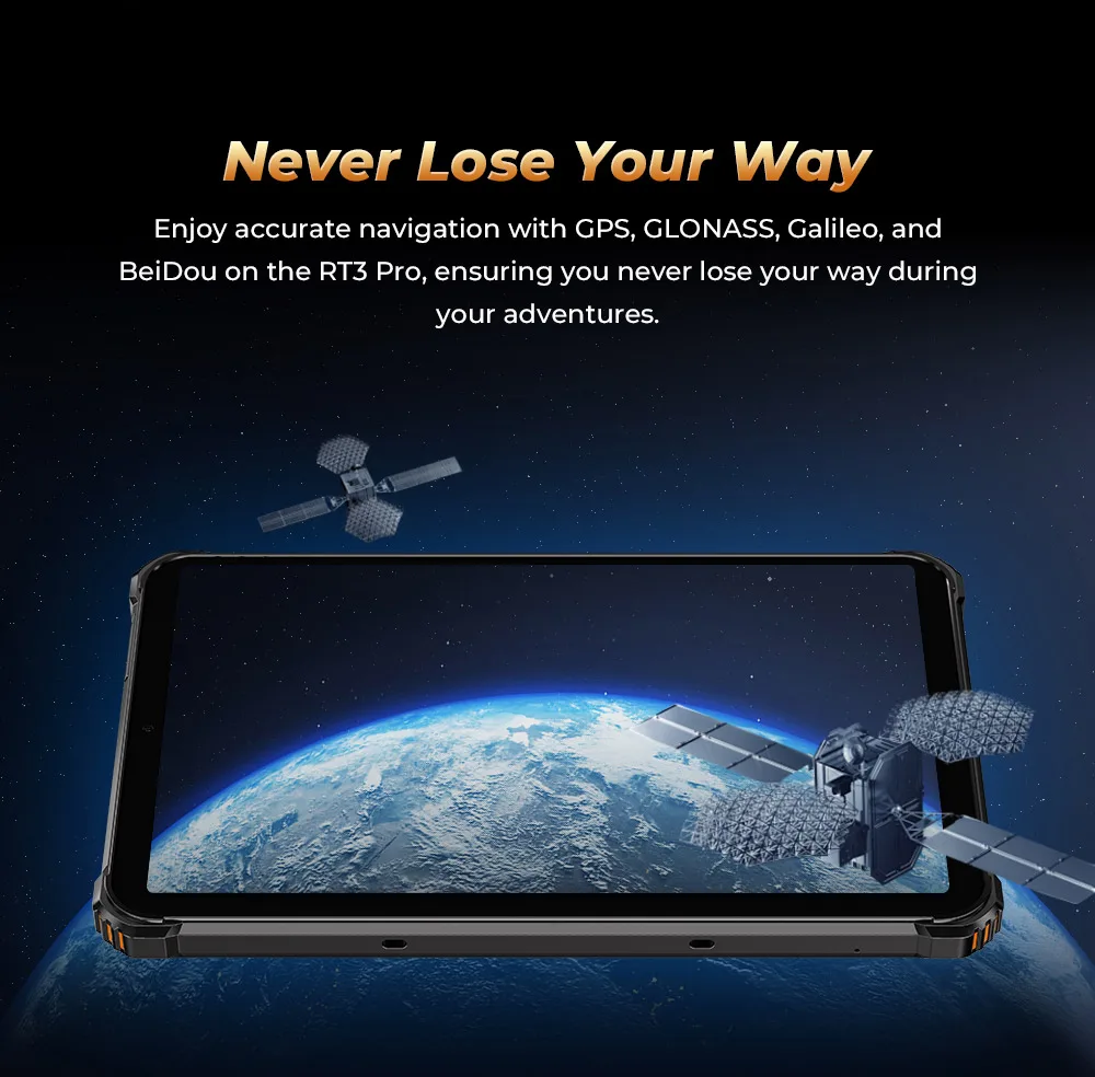 Oukitel RT3 PRO 5150mAh Battery 8"HD Display Tablet 13.9mm Ultra-Slim Profile IP68 &IP69K & MIL-STD-810H, 16(4+12)GB +128GB