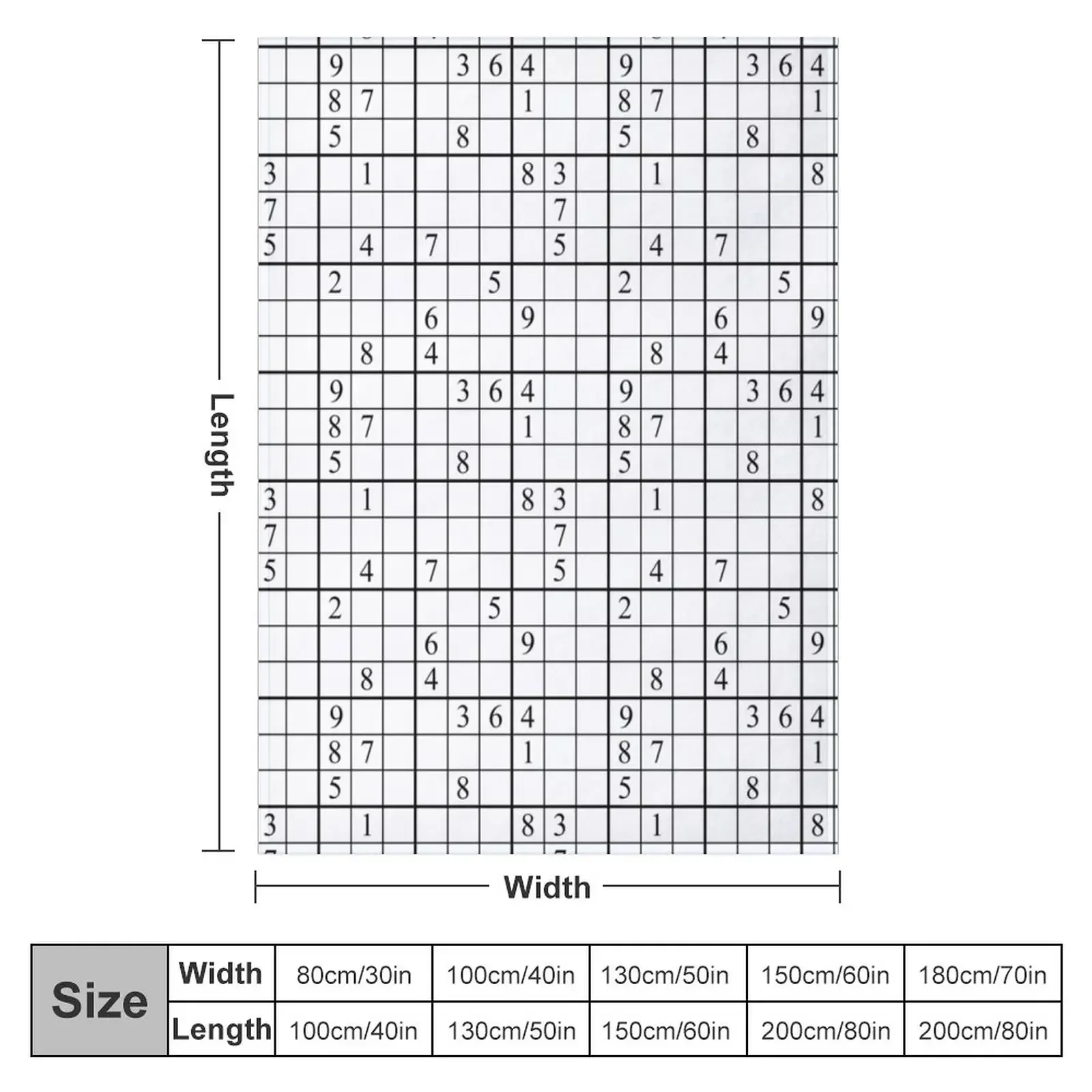 Sudoku (white) Throw Blanket For Baby Thermals For Travel Blankets