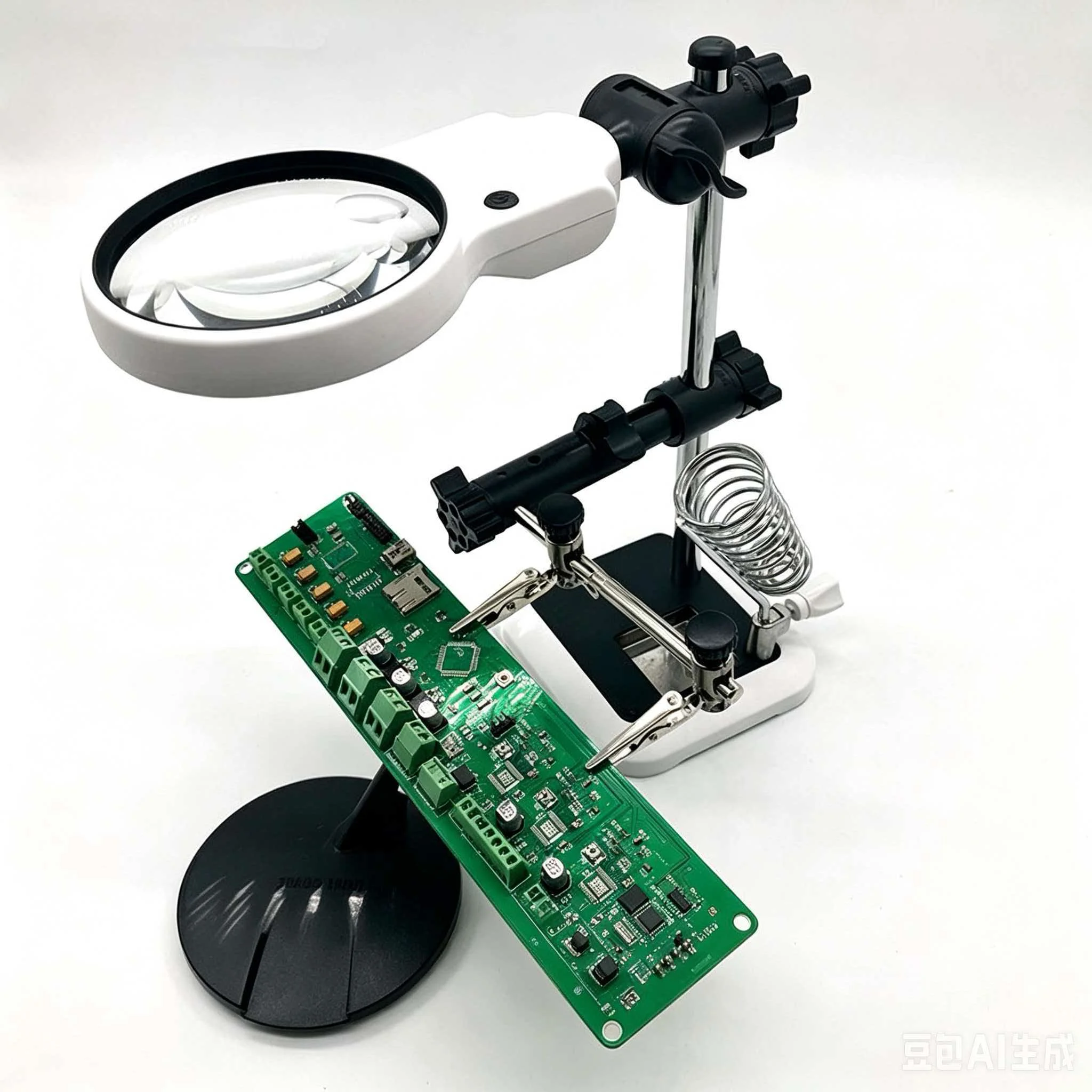 PCB clip components, mother and child magnifying glass soldering station, DIY soldering, air gun, electronic repair, crocodile c