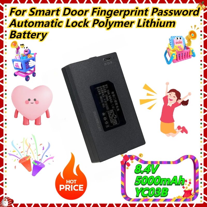 

8.4V 5000mAh YC03B For Smart Door Fingerprint Password Automatic Lock Polymer Lithium Battery