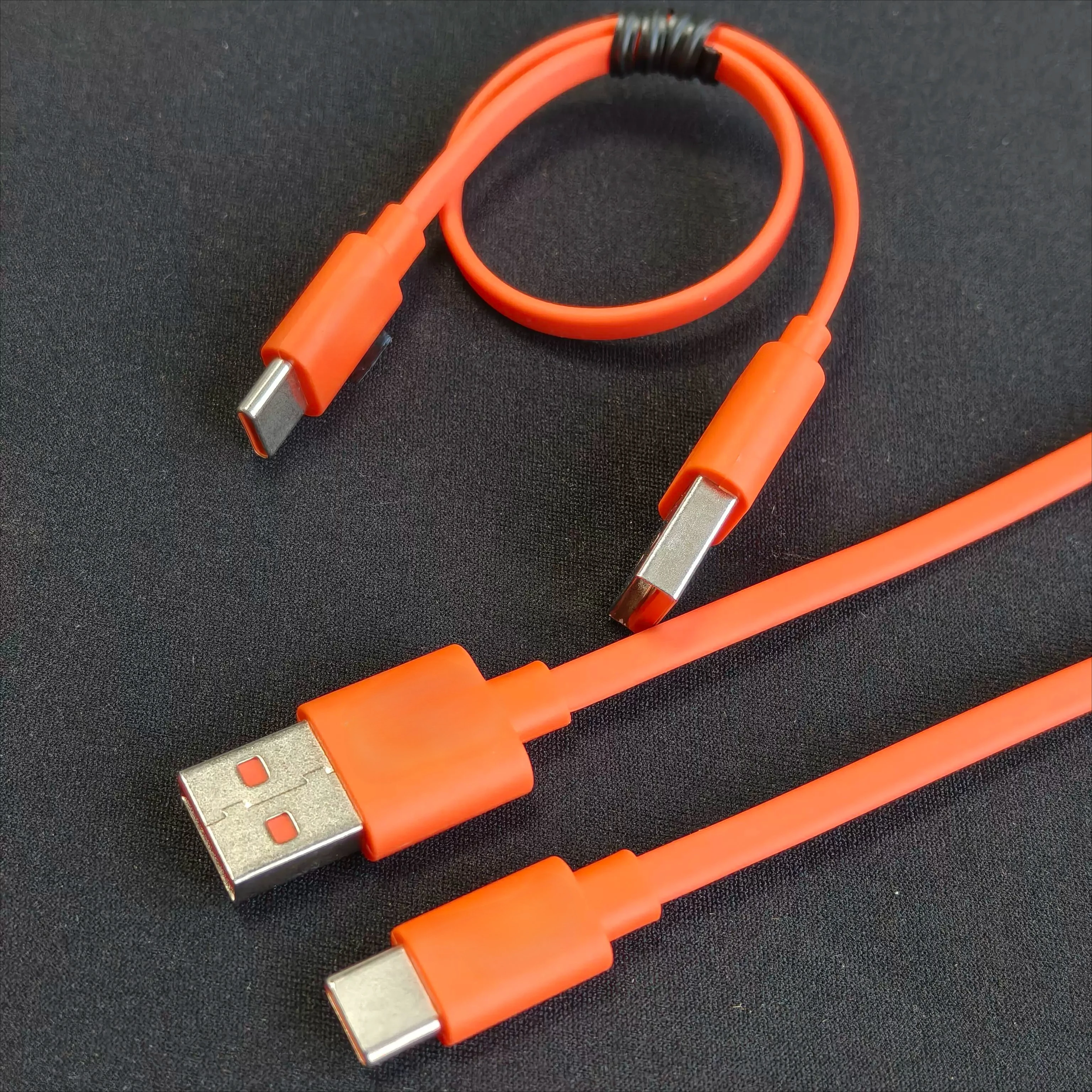 Original for JBL Charging Cable, USB-C Power Cord, Bluetooth Earphone & Speaker Type-C Short Charger Cable, Orange, 24cm
