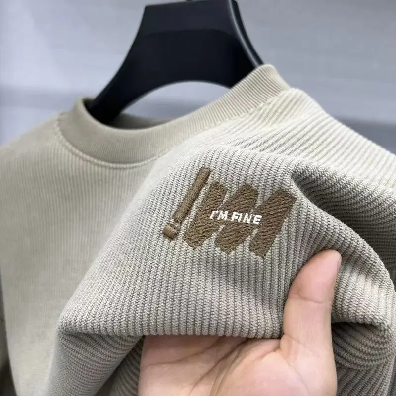 

Men's Comfortable Thick Sweatshirt Winter Warm Corduroy Inner Velvet O-Collar Long Sleeve Sweatshirts Men's Streetwear Hoodies