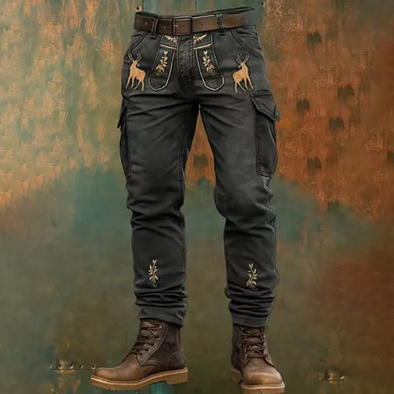 Pantalones de trabajo rectos tácticos con múltiples bolsillos - imagen 4