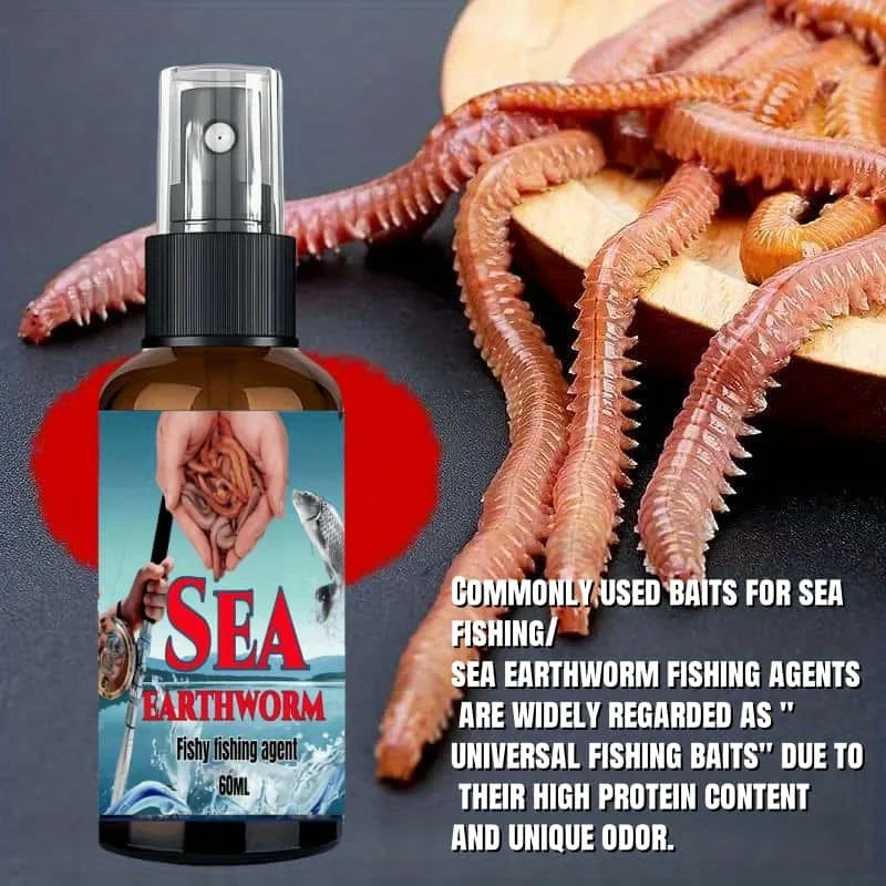 1 botella de spray atractivo de peces de alta concentración, potente fórmula penetrante para una rápida atracción de peces, cebo de pesca loco, 60ml