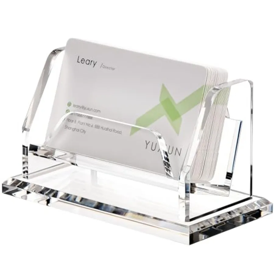 Business Card Holder for Desk, Acrylic Business Card Display Stand with 1 Slot, Office Desk Accessories for Man andWoman, 50 Ca