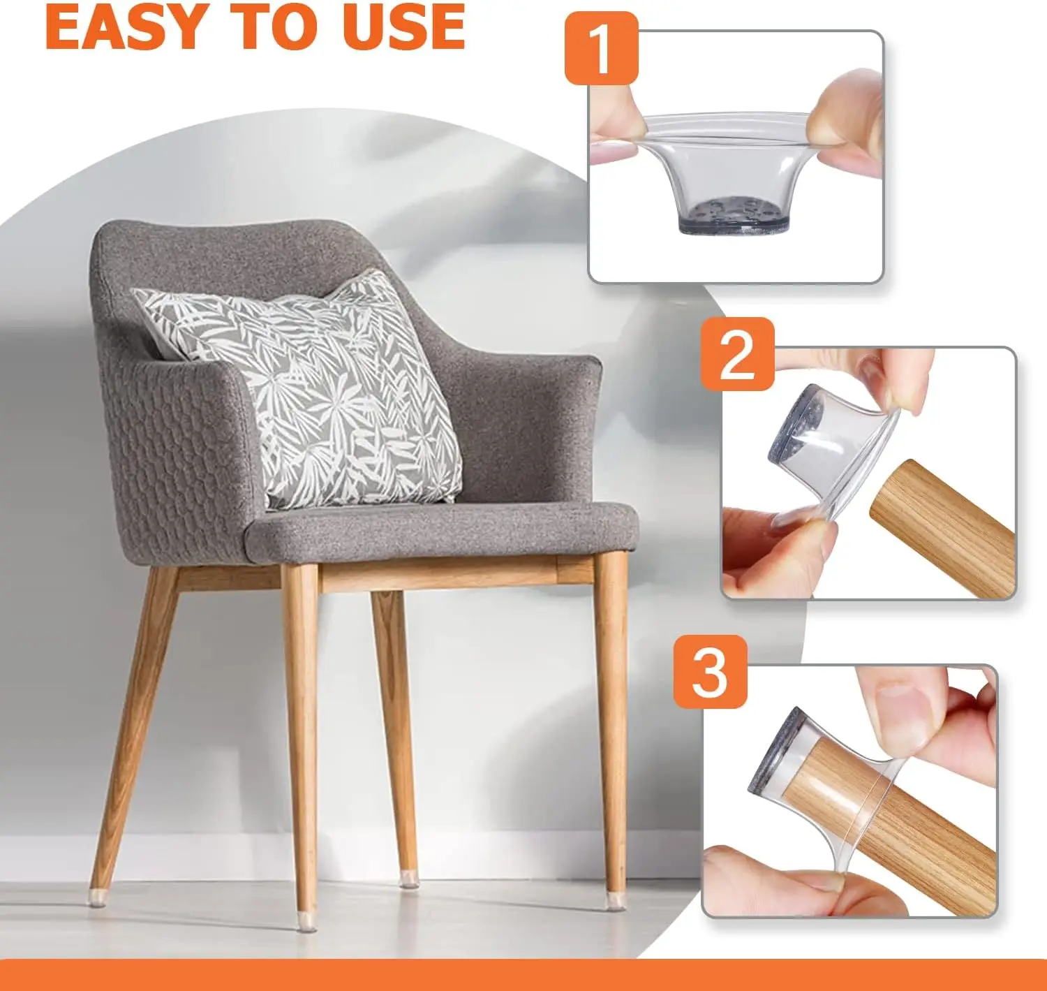 20個の極小椅子脚フロアプロテクター、床を保護するシリコンカバー、堅木張りの床用バースツール脚プロテクターキャップ