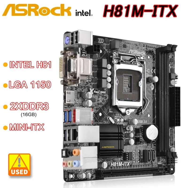 

База Placa ASRock H81M-ITX Mini-ITX Процессор Intel H81 LGA 1150 DDR3, 16 ГБ, совместимый с процессором i7-4790 i5-4590 i7-4770 i3-4150 HDMI