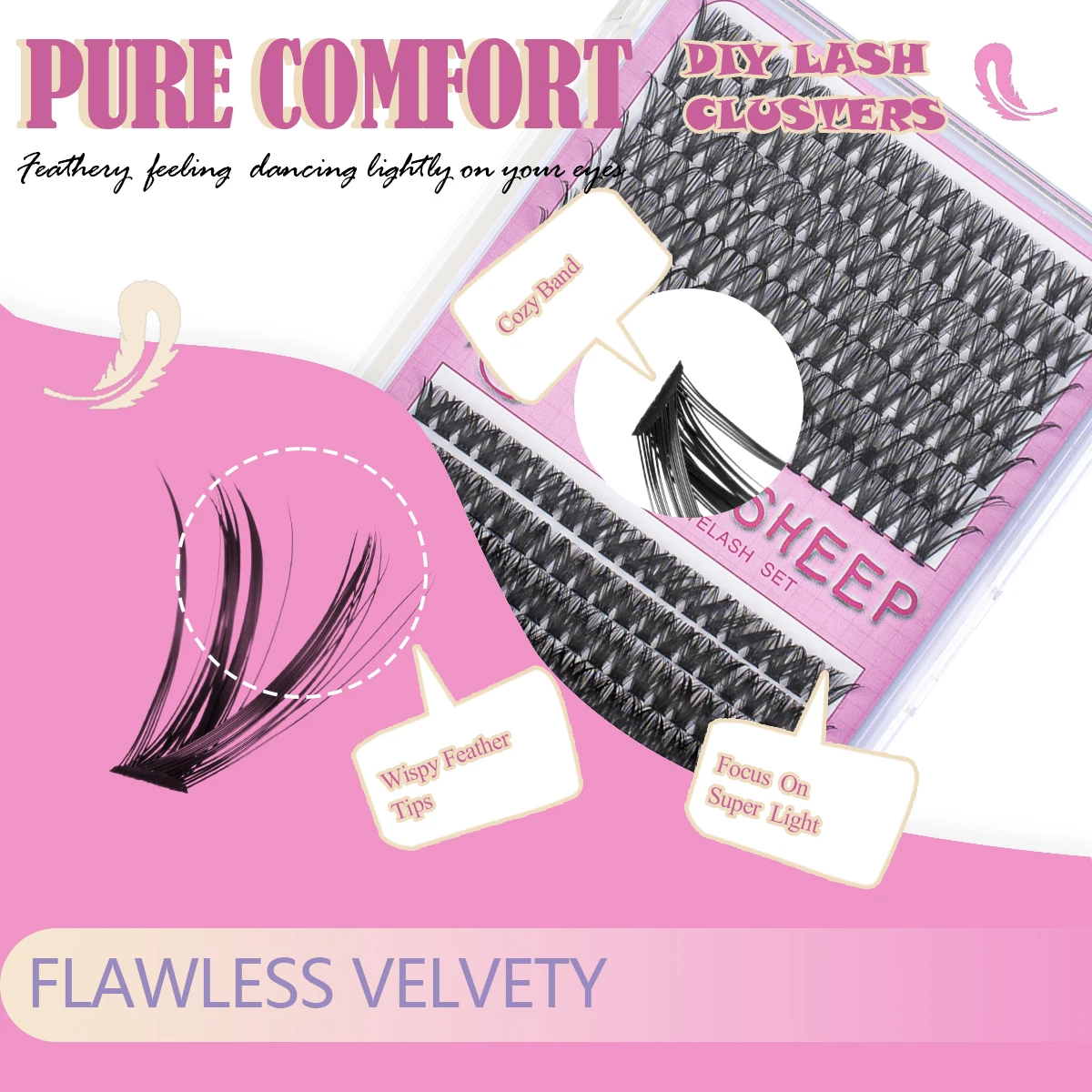 Kit de extensão de cílios, faça você mesmo, clusters de cílios, comprimento misto 8-16mm, kit de cílios individuais com ligação e vedação, pinça de cílios para se