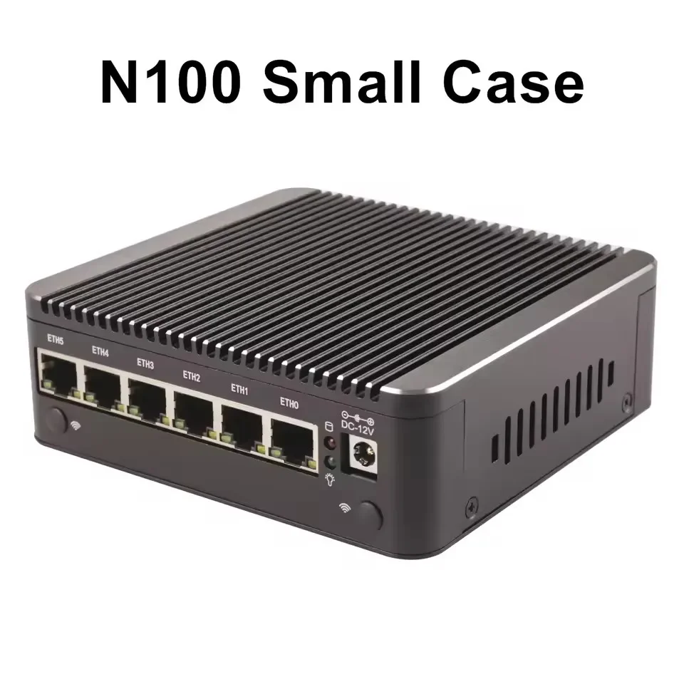 6x i226-V 2.5G Intel N150 7505 Firewall Router Fanless Mini PC DDR4 NVMe 1*COM Type-C pfSense OPNsense ESXi Mini Computer