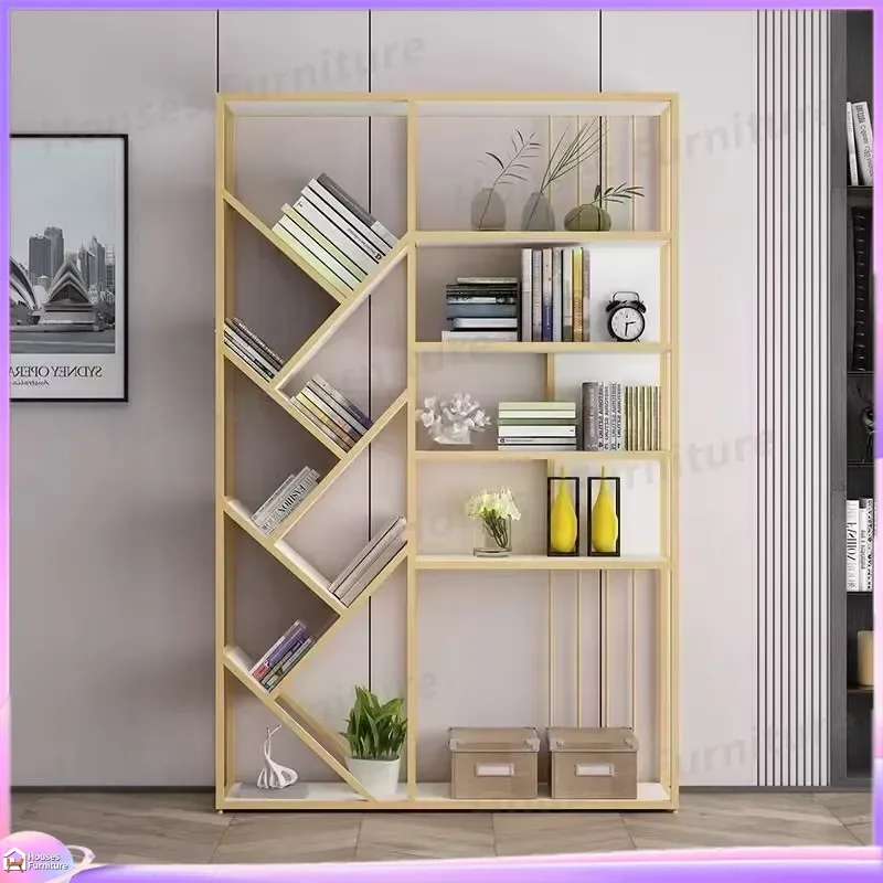 Nordic Luxury Shoe Cabinet Multi Layer Storage Rack Iron Bookshelf Living Room Floor Organizer Partition Shelf Home Furniture