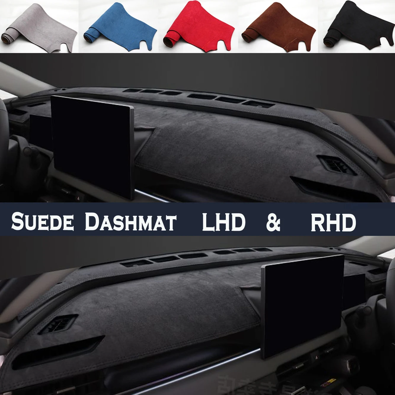 

Car Styling Suede Leather Dash Mat Covers Dashmat Dashboard Carpet Accessories For Toyota Rav4 XA60 2026 2027 RAV 4 XA 60 Hybrid