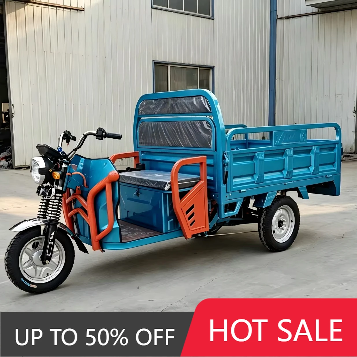 QQA Stylish large-capacity electric tricycle tricycle, open cargo box design, EEC certified, 60V, can carry 2 people