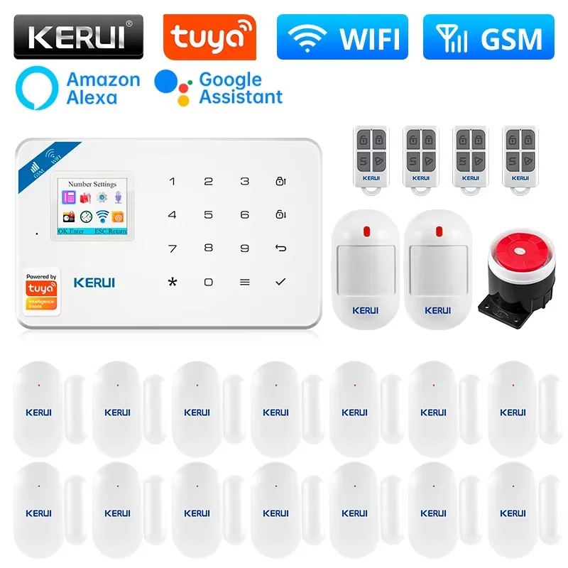 KERUI W181 WIFI GSM Alarm System Kit mit Tür/Fenster Sensor für Home Security Unterstützung Alexa