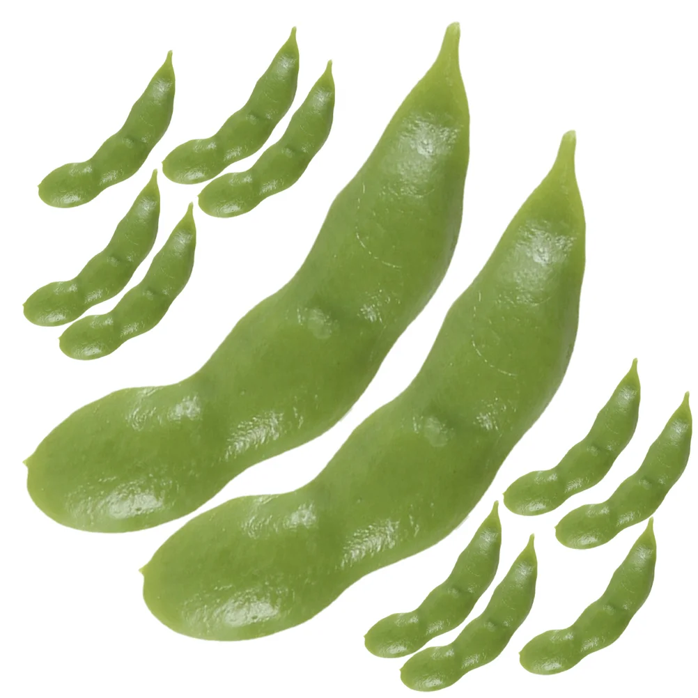 12 Pcs Emulational Bean Artificial Soybean Display Ornament Decorate Fake Pvc Simulation Decors