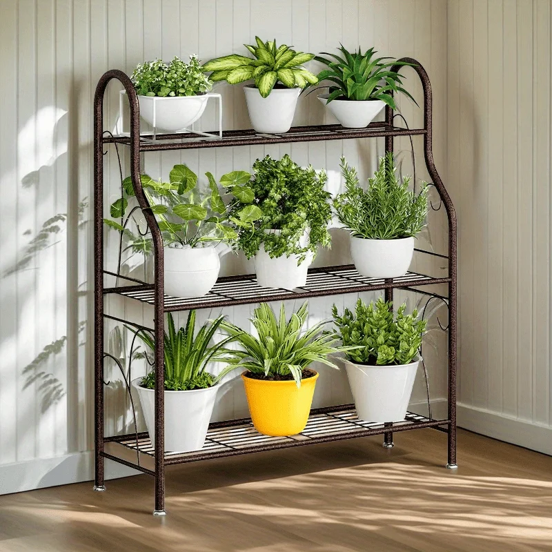 رف متعدد الأغراض من الحديد المطاوع عالي التحمل مكون من 3 طبقات - رف تخزين أرضي سهل التجميع للأحذية والكتب والمطبخ والملابس #2