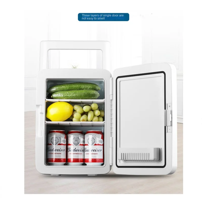 10L Portable Car Refrigerator Compact Multifunction Mini Beauty Cosmetics Refrigerators Drink Cooler Warmer Fridge For Home