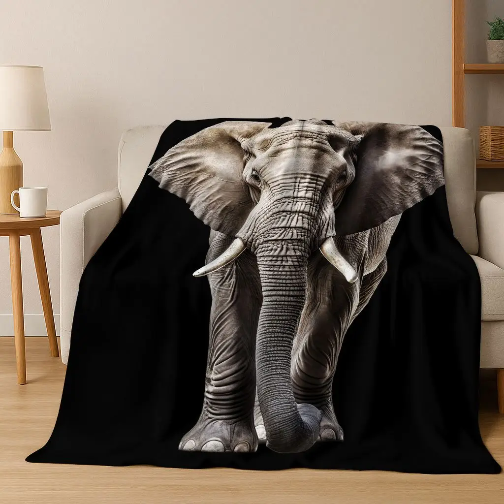 

26 Style Wisdom Elephant Cartoon Flannel Blanket,Cozy Soft Throw Blanket for Home Bedroom Bed Sofa Picnic Office Cover Gift Kids