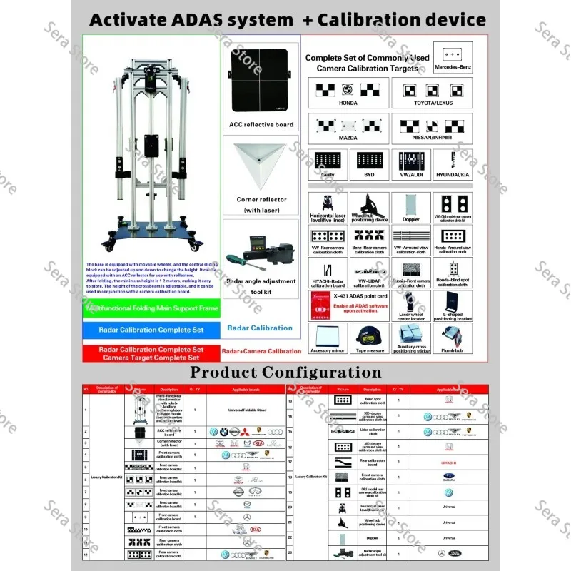Adas Automotive Acc Calibration Level Meter Millimeter Wave Radar Calibration Equipment (full Set+Overseas Adas Activation Card)
