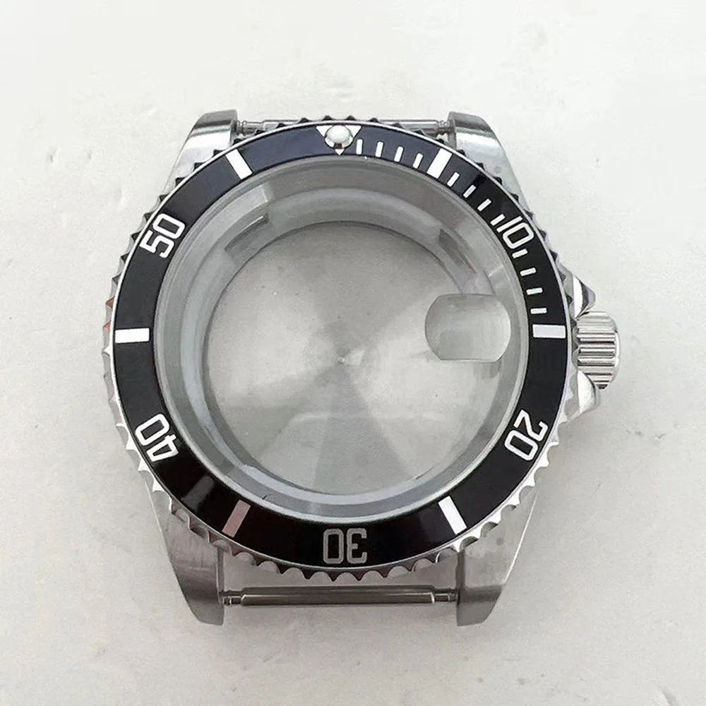 For 8215/8200/8205/2813 Movement 40mm Magnifier Solid-back Watch Case Aluminium Bezel Watch Replacement Parts