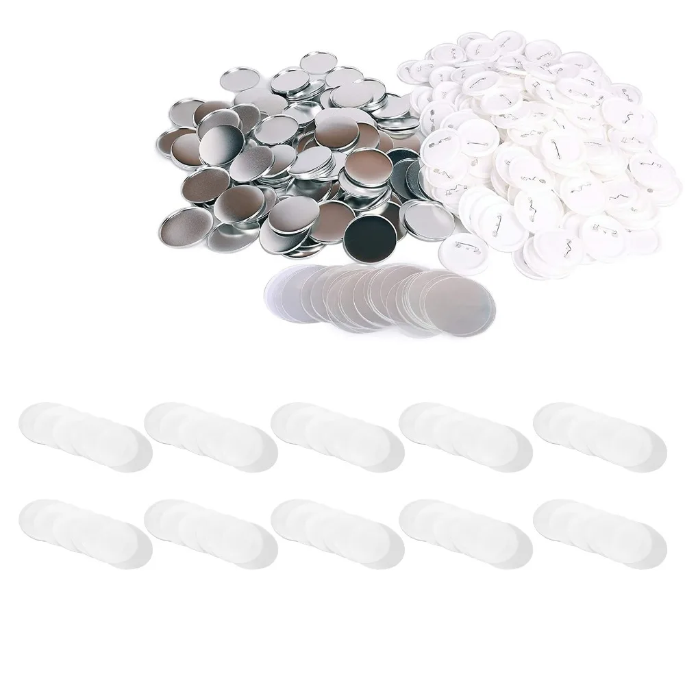200pcs Buttons Transparent Transparent Badge Film Protective Sheet Circle Badge Button Film PVC Clear Button Film Craft DIY