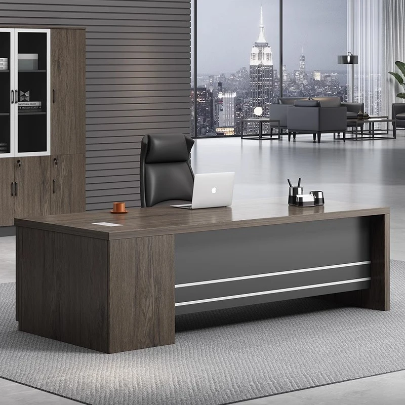 Single-Person Executive , Supervisor Manager And Chair Set, Linear Shape, Simple Modern Office Furniture, Small Desk