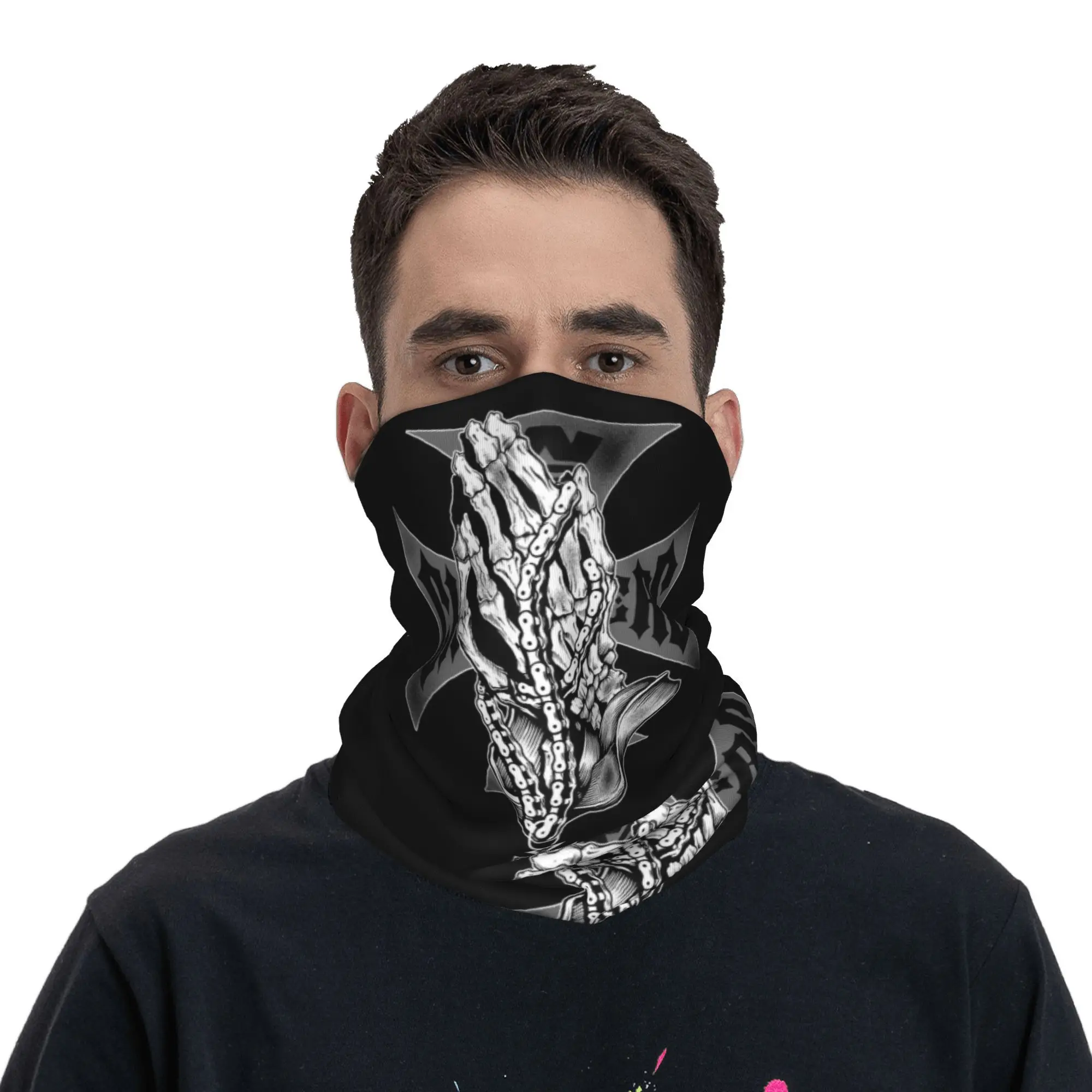 Bandana cruzada de hierro de costa personalizada, polaina para el cuello, bufanda para la cara a prueba de viento, cubierta para mujeres y hombres, diadema, pasamontañas de tubo