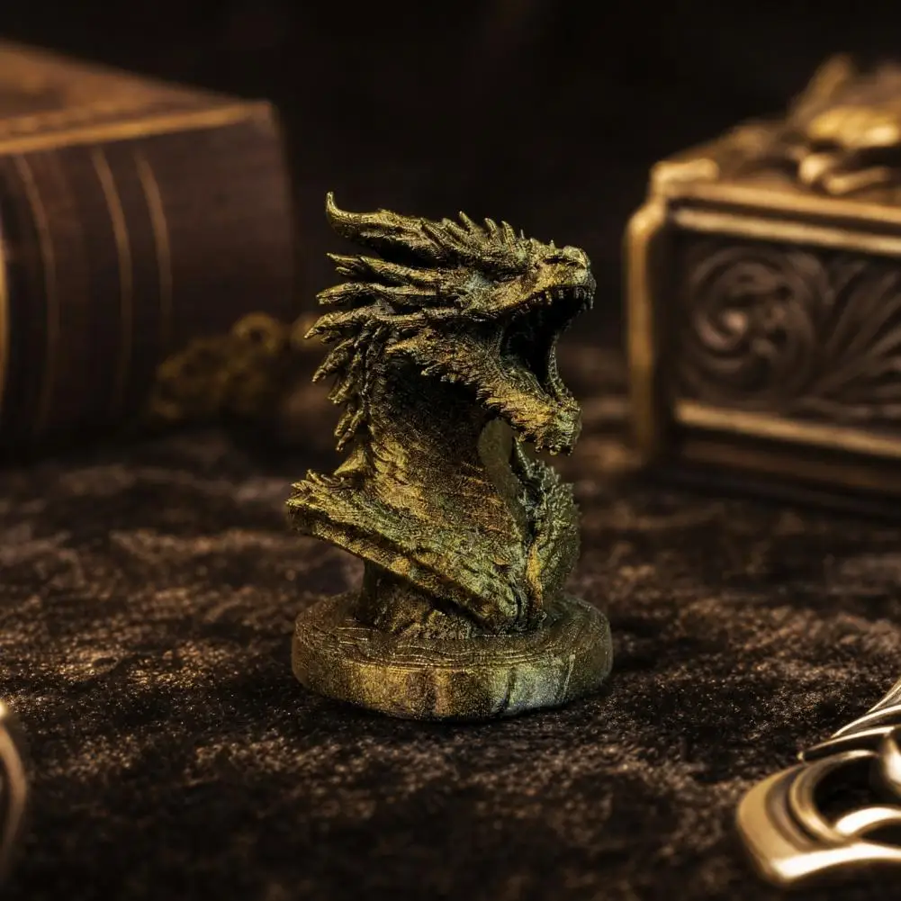 Fantasy Dragon Sculpture Black Dragon Sculpture Dragon Head Figurine 3d Printed Sculpture Mythical for Home for Collectors