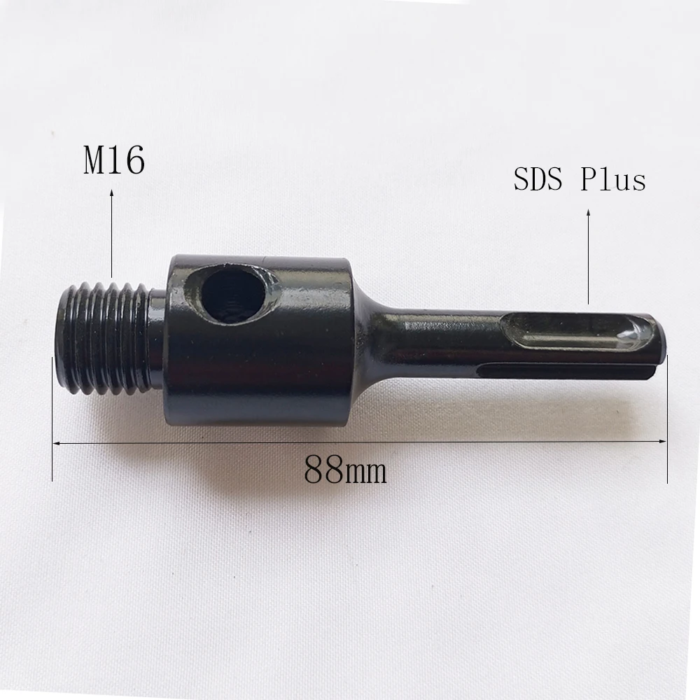 1 Pcs Thread Adapter for Diamond Drill Core Bits Male M16 to SDS Plus Thread Length 88mm Connection Convertor Construction Tools