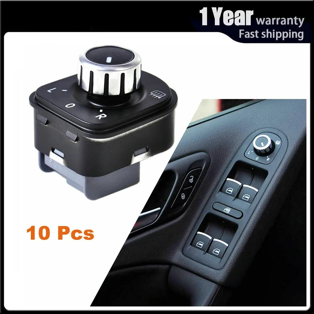 10Pcs Electric Wing Mirror Adjuster Switch Rear View Mirror Control Knob Button For VW GOLF JETTA RABBIT TIGUAN CC EOS 5ND959565