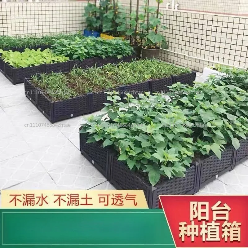 Plastic Raised Garden Bed with Legs Raised Bed with Drainage Holes Propagation Box for Patio Flower Fruit Herb Vegetable Growing