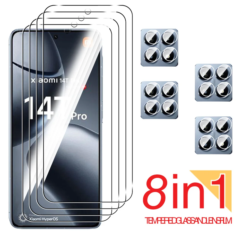 8in1 For Xiaomi 14T Pro Tempered Glass For Xiaomi 14T Pro Screen Glass Mi 14 T 14TPro 5G Lens Glass Armor Safety Protection Film