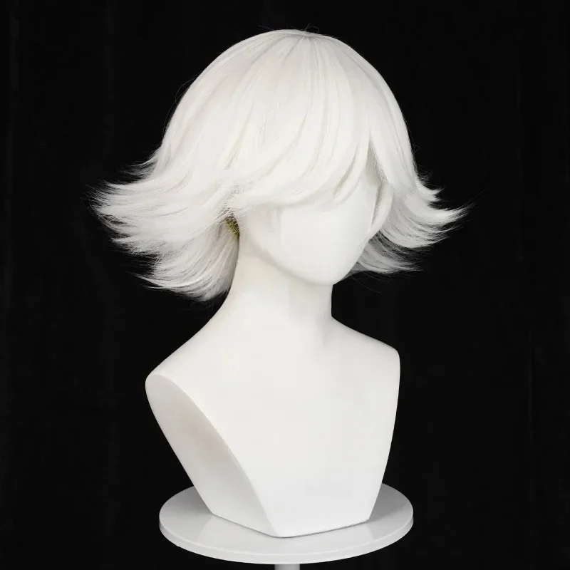 애니메이션 카미사마 키스 미즈키 코스프레 가발, 유니섹스 흰색 짧은 머리 스타일링, 내열성 합성 가발, 할로윈