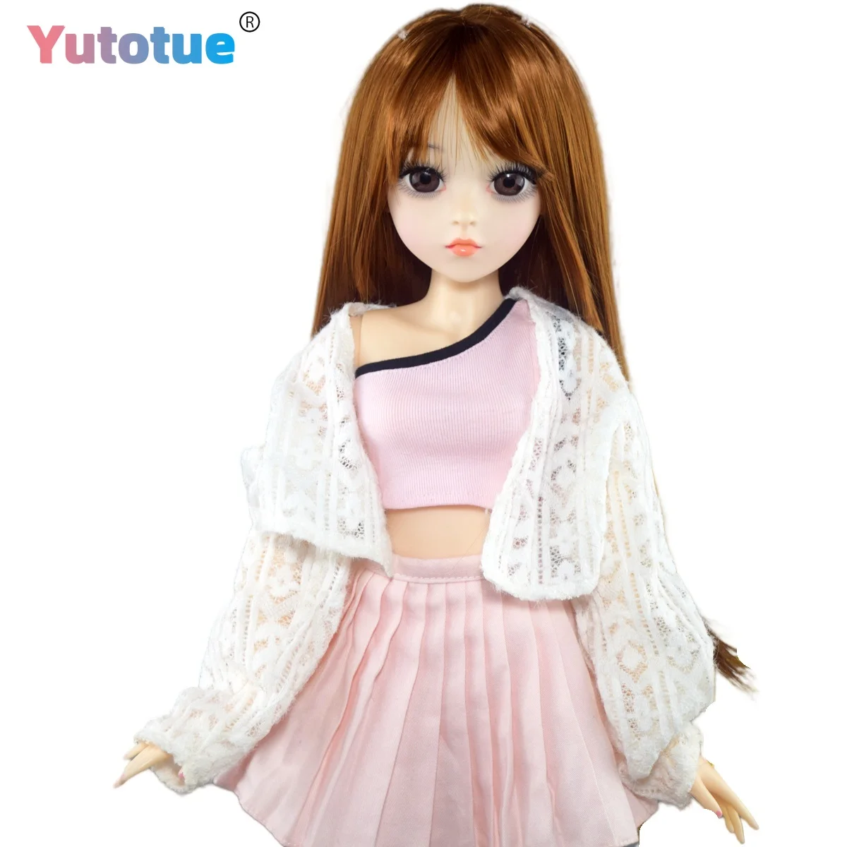 YUTOTUE 1/3 BJD Doll Toy 60cm Height Fashion Doll 18 Joints Female Body Doll with Removable Outfits Wigs