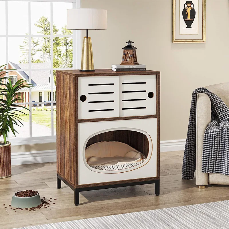 Cat nest integrated bedside table modern simple solid wood four-season universal cat nest storage side cabinet cat nest