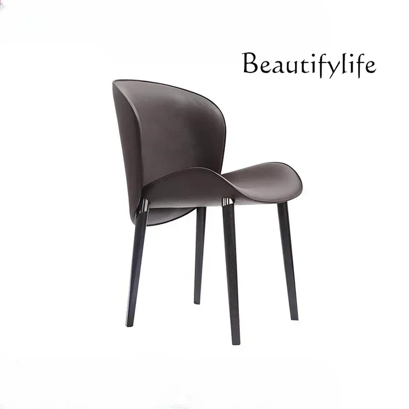 Iu Modern Simple Solid Wood Home High-end Negotiation Business Chair Dining Chair Book Chair Hotel Cafe