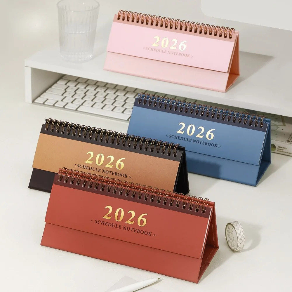 

Kawaii 2026 Horizontal 2025.10~2026.12 Simple Wall Calendar Small Desk Calendar Planner Desktop Decoration Office Stationery