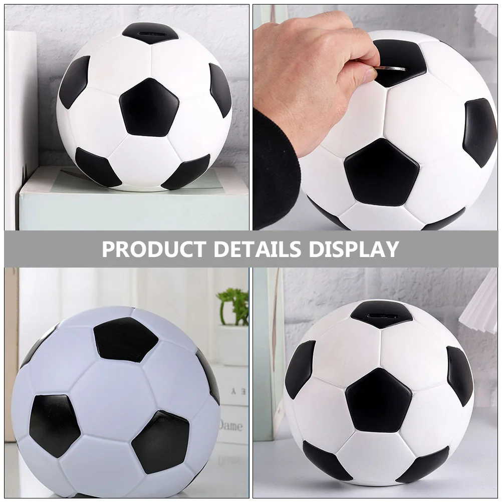 

Exquisite Football Piggy Bank for Kids and Adults Robust Vinyl Build Large Coin Capacity Money Saving Bank Desktop Home Decor