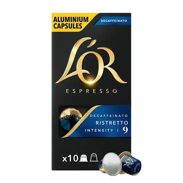 Pack de 5 - L'Or Espresso Café descafeinado Ristretto intensidad 9 - 50 cápsulas compatibles con máquinas Nespresso