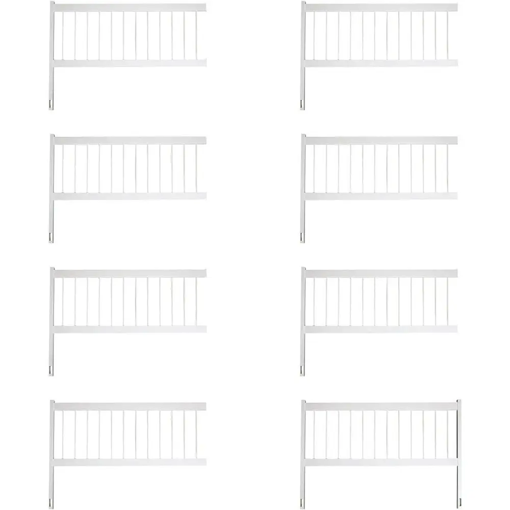 ホワイトプレミアムUVカットビニールプールフェンスキット - 地上プール用8セクション、簡単設置、おもちゃをプール内に閉じ込め、侵入者を防ぎます