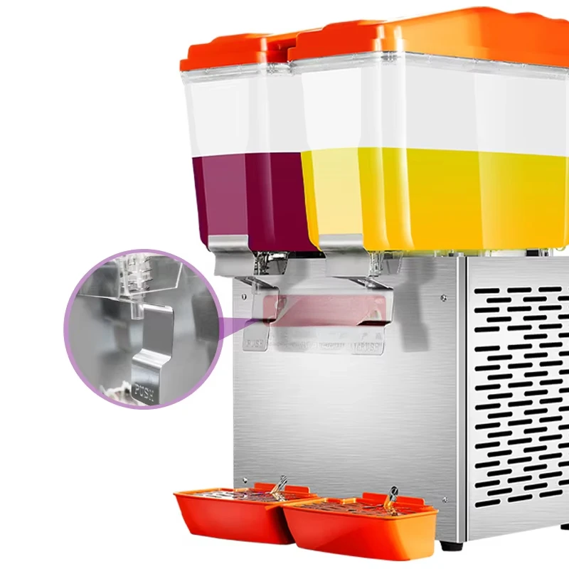 Dispensador de suco congelado elétrico 220v/110v, máquina automática de bebidas com 2 tanques para suco