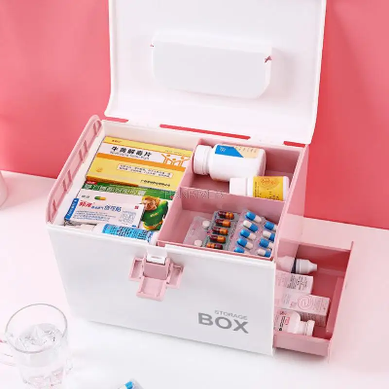 

Aid Storage Box Portable Medicine Box Home Pill Case First Aid Medical Children's Emergency Medine Box Storage Box
